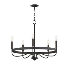 Maxim - Five Light Chandelier - Frankie - Black- Union Lighting Luminaires Decor Simple Chandelier, Heritage Brass, Maxim Lighting, 5 Light Chandelier, Incandescent Lamp, Black Chandelier, Light Chandelier, Solid Metal, Lamp Bases