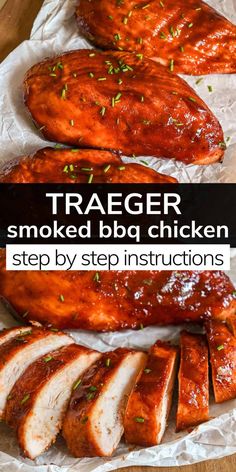 Bbq Smoked Chicken, Smoker Chicken Breast, Smoked Bbq Chicken Breast, Traeger Chicken Breast Recipes, Pellet Smoker Chicken Breast, Bbq Chicken Traeger, Pellet Grill Chicken Breast, Chicken On The Traeger Grill, Traeger Chicken Breast