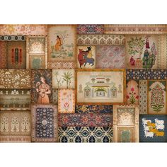 Art Collage Wallpaper, Art Forms Of India, Wallpaper For Walls, Nursery Mural, Side Table Decor, Collage Wallpaper, Jaipur Living, Master Piece, Rustic Bedroom