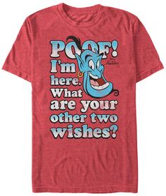 Disney Men Aladdin Poof What Are Your Wishes Short Sleeve T-Shirt Disney Shirts For Men, Disney T Shirt, Disney Designs, Mirror On The Wall, Disney Men, Magic Mirror, Disney T, Disney Shirt, Disney Tshirts