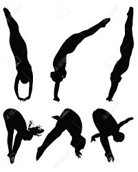 silhouettes of people doing different poses in the air stock photo, images and royalty