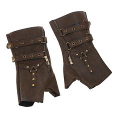 Medieval Steampunk Arm Guards Halloween Costumes Vintage Armguard Boxing Gloves Features: Our arm guards is perfect for those who appreciate the medieval aesthetic and want to add a touch of unique style to their outfits. Crafted from durable leathers, our arm guards provide a comfortable fit for wrists of all sizes. Suitable for parties, festivals, and cosplay, our arm guards are a versatile accessory that can enhances any look. Complete your look with our stylish Steampunk Arm Guards. Perfect for various occasions, including Halloween and stage performances. Add a touch of medieval charm to your wardrobe with our Steampunk Arm Guards. for role play and costume activities. Specifications: Material:PU Leathers Color:Black,Brown,Brown1 Size:One Size(Chinese size ,follow the size chart to se Steampunk Fingerless Gloves, Pirate Gloves, Fingerless Gloves Aesthetic, Medieval Gloves, Fantasy Gloves, Fingerless Gloves Men, Medieval Clothing Women, Halloween Costumes Vintage, Steampunk Arm