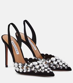 Sandals Luxury, Aquazzura Heels, Aquazzura Shoes, Evening Shoes, Slingback Pump, Shoe Obsession, High Heels Stilettos, Dress And Heels, Party Shoes