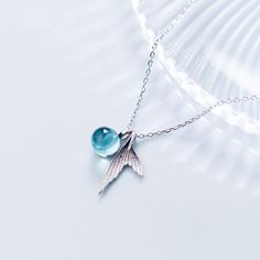 100% 925 Sterling Silver Blue Crystal Mermaid Pendant Necklace For Women Wedding Birthday Gift Creative Fashion Jewelry dz560 Ocean Necklace, Mermaid Pendant, Mermaid Jewelry, Mermaid Necklace, Sterling Silver Necklace Pendants, 925 Silver Jewelry, Sea Glass Jewelry, Silver Bracelets, Sterling Silver Necklaces