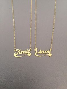 "Personalized Name Necklace - Girls Jewelry - Great gift for girls We make the necklace name specially for you with the name you want! We can make all names We make our gold name necklaces from highest grade18k gold plated Please offer your name to us. We'll produce according to your requirement!! Choose length at checkout. Need a different length? No problem - just let me know in the \"notes to seller\" at checkout. The necklace will be sent gift-wrapped and packed in a padded envelope to maint Customized Nameplate Necklaces For Birthday Gift, Personalized Necklace For Best Friend Gift, Customizable Nameplate Charm Necklaces For Gifts, Customizable Nameplate Charm Necklace For Gift, Customizable Nameplate Charm Necklace Gift, Adjustable Name Necklace For Gifts, Custom Name Necklace Nameplate For Gifts, Personalized Name Necklace As A Gift, Customized Necklace For Best Friend Or Mother's Day