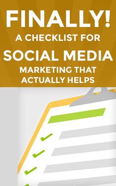 a checklist for social media marketing that actually helps