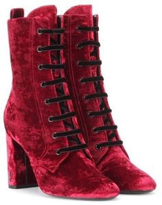 Red Velvet Boots, Saint Laurent Boots, Red Ankle Boots, Ruby Red Slippers, Velvet Ankle Boots, Red Booties, Velvet Boots, Fall Boots