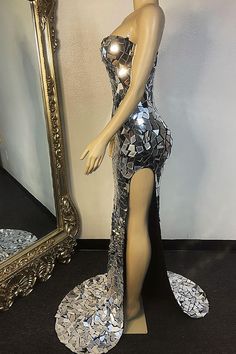 Xl, XXL and XXXL are all custom. They are not ready to ship. Please email your measurements. Occasion-Prom., wedding, birthday, homecoming, date night. Decoration-Real Mirror Prom Gown, Xl Dress, Date Night, Homecoming, Formal Dresses Long