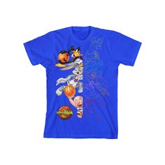 He'll love showing off his favorite franchise and style with this boys' Space Jam Graphic Tee. He'll love showing off his favorite franchise and style with this boys' Space Jam Graphic Tee. Crewneck Short sleevesFABRIC & CARE Cotton Machine wash Imported Size: Large. Color: Blue. Gender: male. Age Group: kids. Blue Cotton Tops For Fan Conventions, Blue Fan Apparel Tops With Character Print, Blue Tops With Character Print For Fans, Blue Character Print Fan Apparel Tops, Blue Character Print Tops For Fans, Blue Pop Culture Fan Merchandise Top, Fun Blue T-shirt For Fan Merchandise, Blue T-shirt For Fan Merchandise, Blue Crew Neck Tops For Fan Conventions