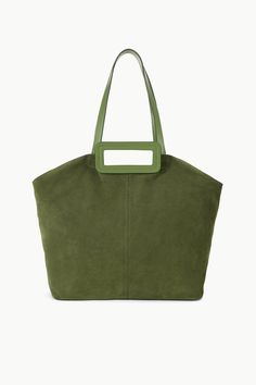 STAUD GRANDE TOTE BAG AVOCADO Green Satchel Bag With Rolled Handles, Modern Shoulder Bag With Rolled Handles For On-the-go, Top Handle Weekender Bag For Shopping, Green Shoulder Bag With Rolled Handles For Travel, Shopping Hobo Bag With Detachable Handle In Tote Shape, Shopping Hobo Tote Bag With Detachable Handle, Hobo Bag With Detachable Handle For Shopping, Green Travel Bags With Rolled Handles, Shopping Weekender Bag With Leather Handles