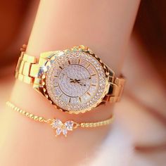 H331d01bd2188470e9a45e21dab8b6b48i.jpg Elegant Formal Alloy Watches, Rose Gold Alloy Watch As Gift, Rose Gold Alloy Watch Perfect For Gift, Gold Alloy Watch For Gift, Gold Party Watch, Rose Gold Watch For Parties, Clock Dress, Cinderella Fashion, Diamond Watches Women