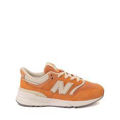 New Balance 997R Athletic Shoe - Little Kid - Copper / Linen | Journeys Kidz Orange Suede Sneakers For Streetwear, Casual Orange Suede Sneakers, Classic Fall Streetwear Sneakers, Casual Orange New Balance Sneakers, Cushioned Sneakers For Fall Streetwear, Fall Streetwear Sneakers With Cushioned Footbed, Casual Leather New Balance Sneakers, Pf Flyers, Shoe Size Chart Kids