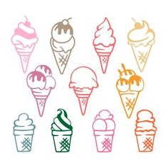 an image of ice creams in different colors