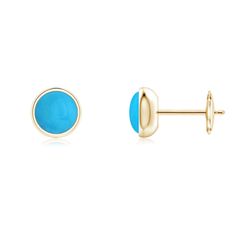 These solitaire stud earrings in 14k yellow gold are contemporary and minimal. The round turquoises are bezel-set and captivate the senses with their spellbinding hue. Modern Turquoise Round Earrings, December Birthstone Jewelry, Gold For Women, Solitaire Earrings, Solitaire Studs, The Senses, Fine Jewelry Gift, Turquoise Earrings, Birthstone Jewelry