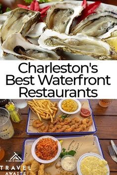 charleston's best waterfront restaurants are featured in this ad for travel awaits magazine