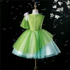 Summer Princess Fairy Dress For Garden Party, Sleeveless Green Princess Dress For Summer, Sleeveless Green Princess Dress For Spring, Summer Sleeveless Green Princess Dress, Green Princess Party Dress, Summer Princess Dress With Short Sleeves For Dress-up, Fitted Princess Style Spring Fairy Dress, Green Princess Style Tulle Dress, Green Sleeveless Dress For Dress-up Occasions