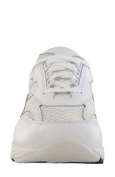 Suede panels intermingle with breathable mesh fabric on this sporty sneaker finished with a run-ready sole. Lace-up style Removable antimicrobial cushioned insole Leather and textile upper/textile lining/synthetic sole Made in the USA Women's Shoes Sporty Sneakers, Leather Silver, Up Styles, Mesh Fabric, Women's Shoes, Womens Sneakers, Nordstrom, Lace Up, Mesh