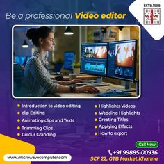 Video Editing Course in Khanna Videography Editing, Editing Poster, Video Editing Course, Wedding Highlights, Video Studio, Design Posters, Editing Service, Studio Space