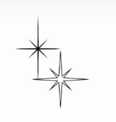 three black and white stars on a white background