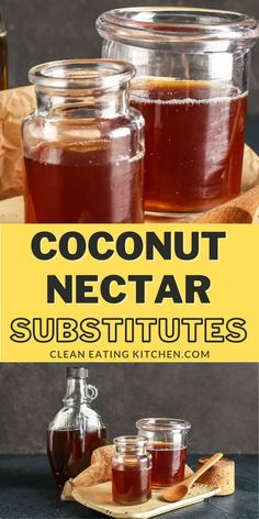 If you need coconut nectar in a recipe, but don’t have any on hand, you’re in luck! There are many great substitutes that can give your food that same delicious flavor and sweetness. Here are some of the best substitutes for coconut nectar including coconut sugar, maple syrup, agave nectar, honey, molasses, and date syrup. Save this pin for your next low-sugar holiday baking session or if you want to make desserts low in refined sugars. Recipes Using Flour, Clean Eating Basics, Clean Eating Diet Recipes, Coconut Nectar, Best Vegan Desserts, Date Syrup, Grain Free Desserts, Plant Based Desserts