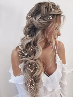 Wedding Hair Side, Bridal Styles, Boho Wedding Hair, Best Wedding Hairstyles, Bride Hair, Wedding Hairstyles For Long Hair, Bridal Hair And Makeup