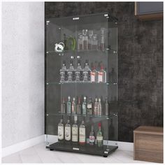 an image of a bar with liquor bottles on it