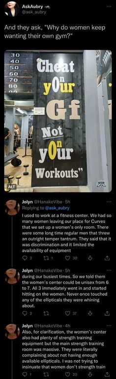 an advertisement for a women's gym with the words, check out your grit not your workouts