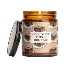 chocolate fudge brownie in a jar with lid