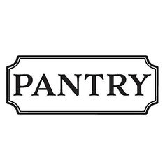 the word pantry written in black on a white background with an ornate border around it