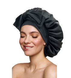 PRICES MAY VARY. High quality material: This is a satin silk hair bonnet for women hair. The satin fabric is as smooth as silk, soft and skin friendly. The reinforced satin fabric is more lightweight, and it is not easy to fade. Don't worry about the color sticking to your pillow. The binding part is also made of skin-friendly soft polyester fabric, which is very elastic and does not feel tight on the head. Improved design: Anyone who has ever worn a hair cap must have such distress that it is e Curly Braid, Silk Sleep Cap, Silk Hair Bonnets, Sleep Hairstyles, Men Shower, Curly Braids, Silk Bonnet, Band Hair, Satin Bonnet