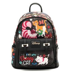 Disney Cats Mini Backpack - Limited Edition Disney Prints, Disney Lines, Loungefly Purse, Disney Cats, Kawaii Backpack, Mini Backpacks, Loungefly Bag, Cat Backpack, Disney Bag