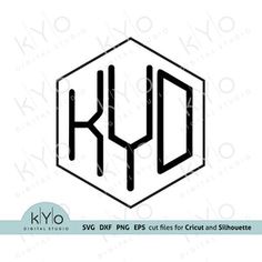 the klyo logo is shown in black and white, on a white background