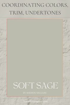 Soft Sage by Sherwin Williams - Coordinating Colors, Undertones, Trim Guide Soft Green Paint Color, Sherwin Williams Paint Colors Green, Green Paint Colors Bedroom, Green Bathroom Paint, Soft Green Paint, Sage Paint Color, Green Bedroom Paint, Calming Bedroom Colors, Sherwin Williams Green