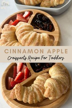 cinnamon apple croissants recipe for toddlers with strawberries and blueberries