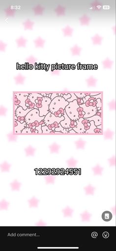 the hello kitty theme is displayed on an iphone screen, with pink stars in the background