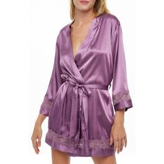 This women's silk like satin robe from Alexander Del Rossa is comfortable, durable, and classy. Made from premium 100% polyester satin fabric, this silky women's lounge robe is cool and easy on the skin. Designed with you in mind, this classic style house coat is perfect for lounging around the house - even when guests are present. Rich in features, we trust that this satin pijama de mujer will not disappoint. Satin Dressing Gown, Asymmetrical Hem Top, Satin Kimono, Pretty Shorts, Satin Short, Silk Lingerie, Silk Robe, Bridesmaid Robes, Women Lace