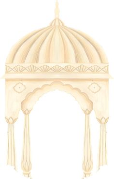 a drawing of an ornate white building