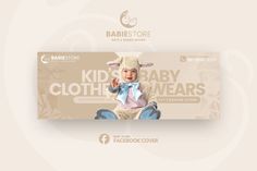 the baby store banner is designed to look like it has a sheep on it's head