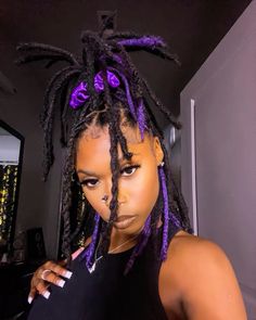 #purplelocs #blackwomenlocs #locstyles Girl Hair Colors, Hair Tint, Dreadlock Style, Dreadlock Styles