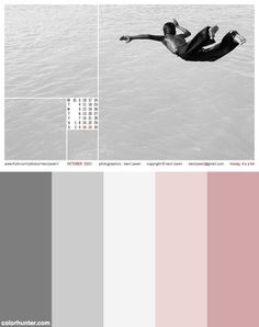 an image of a person floating in the water with color swatches on it and text overlay