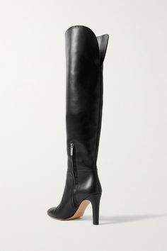 Find GABRIELA HEARST Linda Leather Over-the-knee Boots on Editorialist. Each one of Gabriela Hearst's carefully crafted designs is intended to be enjoyed now and loved for seasons to come. These 'Linda' boots are made from smooth black leather and have an over-the-knee shape with a curved, split cuff for a comfortable fit. The sturdy heel offers 95mm of lift. Designer Calf Leather Knee-high Boots, Luxury Over-the-knee Boots For Evening, Luxury Over-the-knee Evening Boots, Elegant Over The Knee Calf Leather Boots, Elegant Over-the-knee Calf Leather Boots, Luxury Formal Over-the-knee Boots, Leather Over The Knee Boots, Leather Knee Boots, Gabriela Hearst