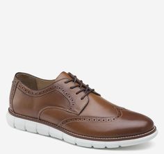 Holden Wingtip | Johnston & Murphy Minimal Mens Fashion, Tall Men Fashion, Men Fashion Classy, Dress Shoes For Men, Memory Foam Shoes, Mens Fashion Wear, New Mens Fashion, Mens Fashion Classy, Johnston Murphy