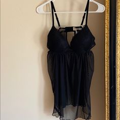 Nwot!!! From Nordstrom Black Lace V-neck Sleepwear, Black Camisole With Built-in Bra For Loungewear, Black Lace Bra-friendly Camisole, Black Sheer Camisole Sleepwear, Black Sheer V-neck Sleepwear, Black Stretch Sleepwear With Lace Trim, Sheer Black Sleepwear For Loungewear, Black Sheer Sleepwear For Loungewear, Black Sheer Camisole For Night