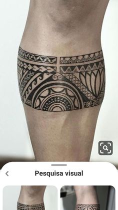 an image of a man's leg with tattoos on it and the words pesquisa visual