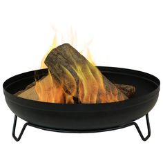 a fire pit with flames coming out of it