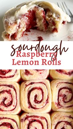 strawberry raspberry lemon rolls on a white plate