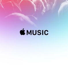 the apple music logo is displayed on an abstract background