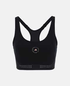 Women's Black Black TruePurpose Training Bra | Adidas by Stella McCartney Adidas Bra, Sports Bra Outfit, Stella Mccartney Logo, Adidas Stella, Adidas Stella Mccartney, Adidas Sports Bra, Medium Support Sports Bra, Workout Attire, Adidas Outfit