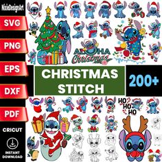 christmas stitch book with various cartoon characters