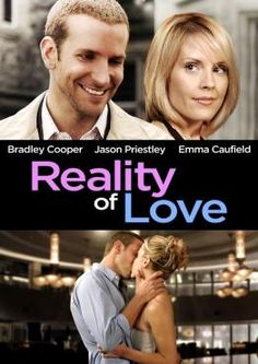 a movie poster for reality of love with two people in the background and one woman kissing